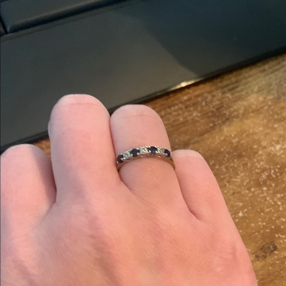 Diamond and Sapphire 10k gold band